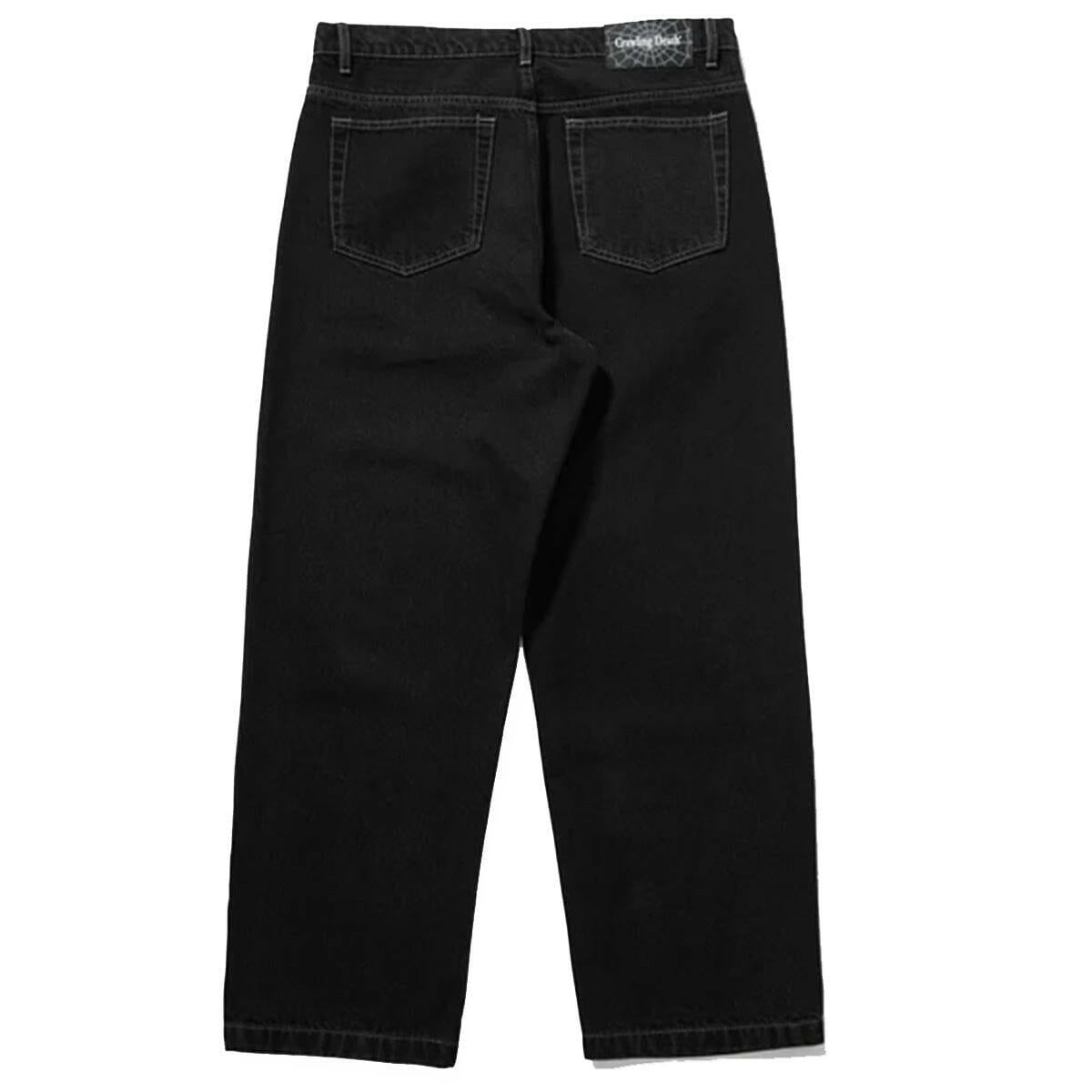 Crawling Death  - Web Denim Jeans Washed Black.