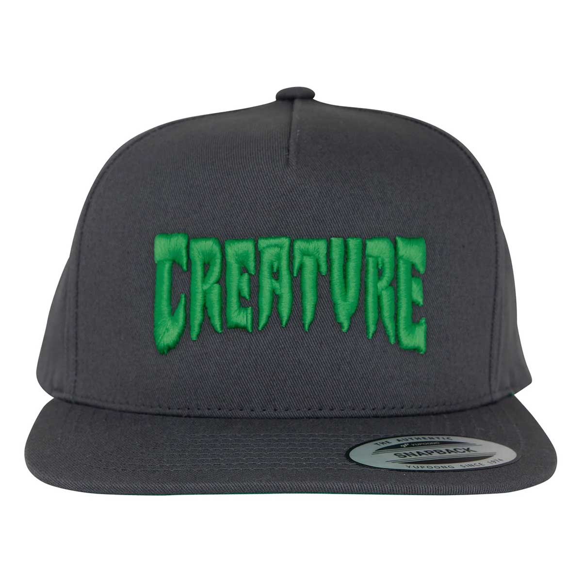 Creature Mono Logo Snapback Dark Grey Front