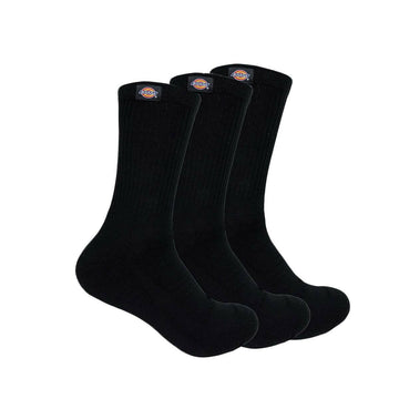 Dickies - Classic Label Crew Socks 3 Pack Black.