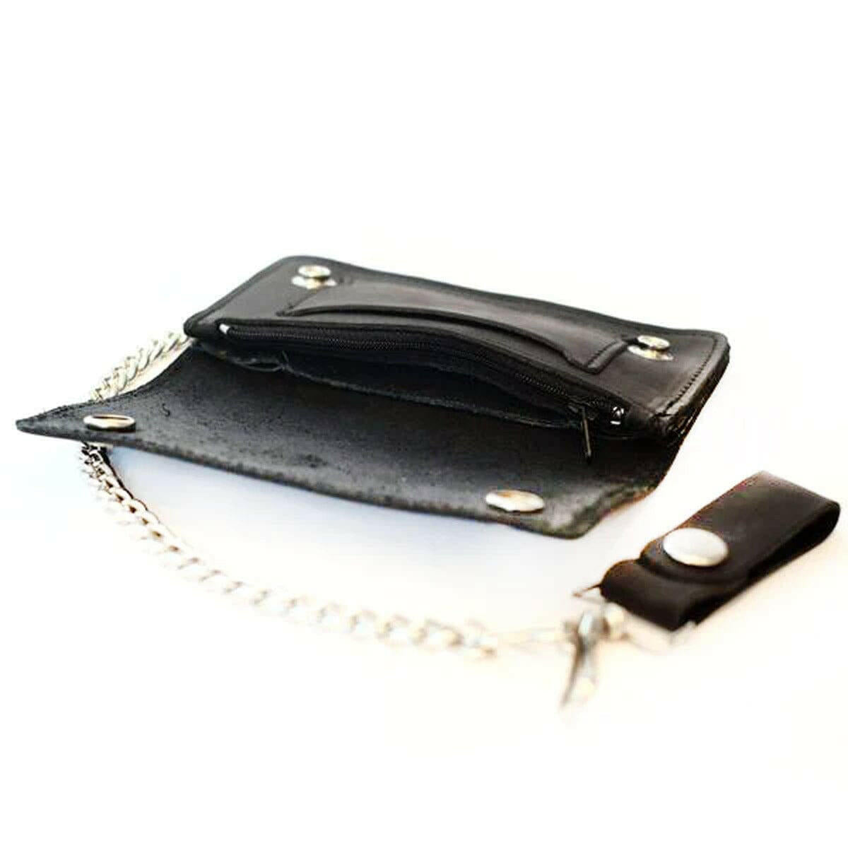 Dogtown - Leather Chain Vintage Cross Logo Wallet Black.