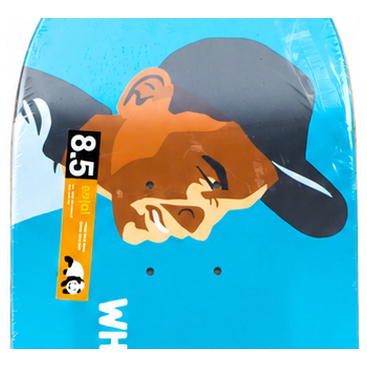 Enjoi Ben Raemers Lovely Day blue 8.5 skateboard deck, portrait artwork detail