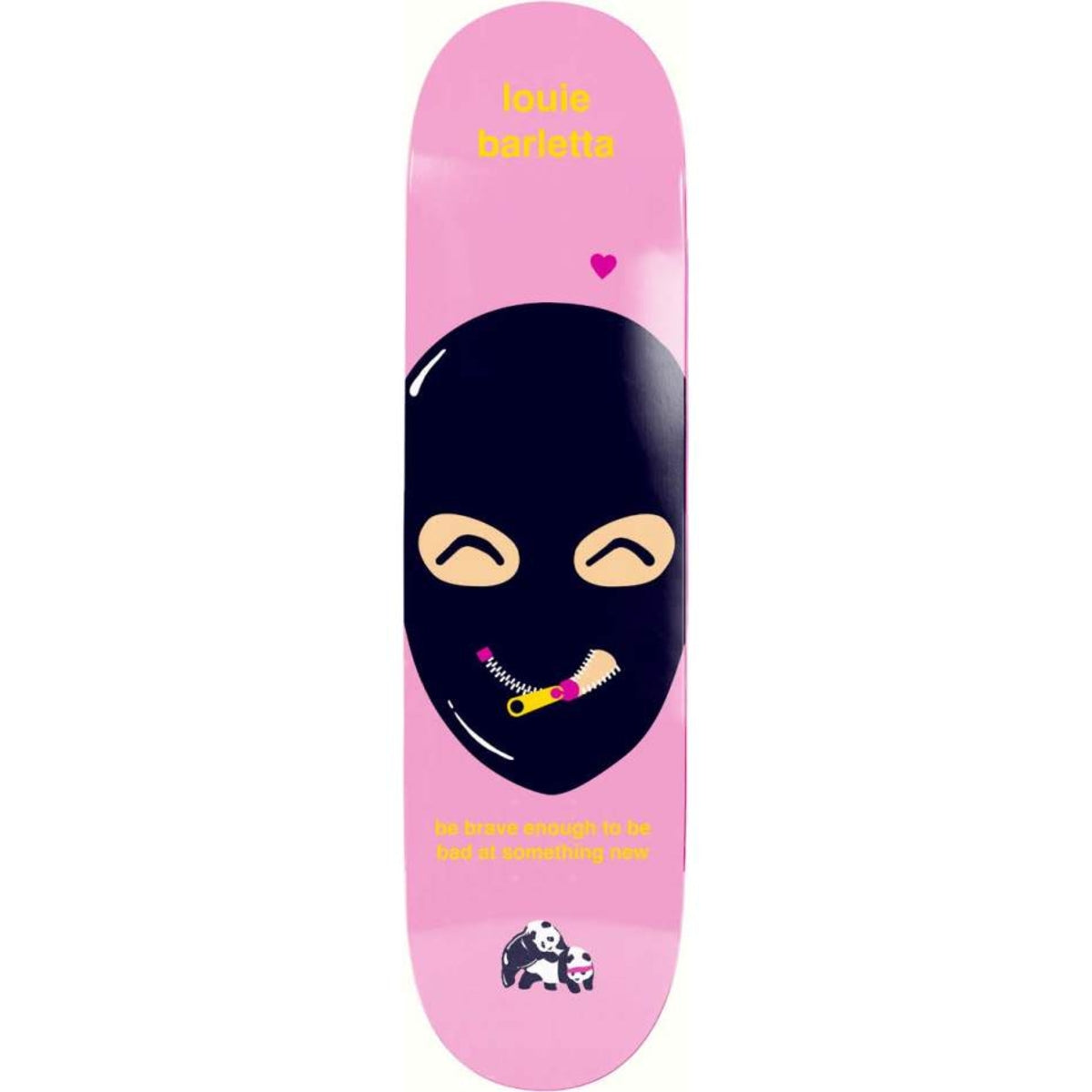Enjoi Louie Barletta Bondage 8.5 Skateboard Deck Pink - front/graphic view