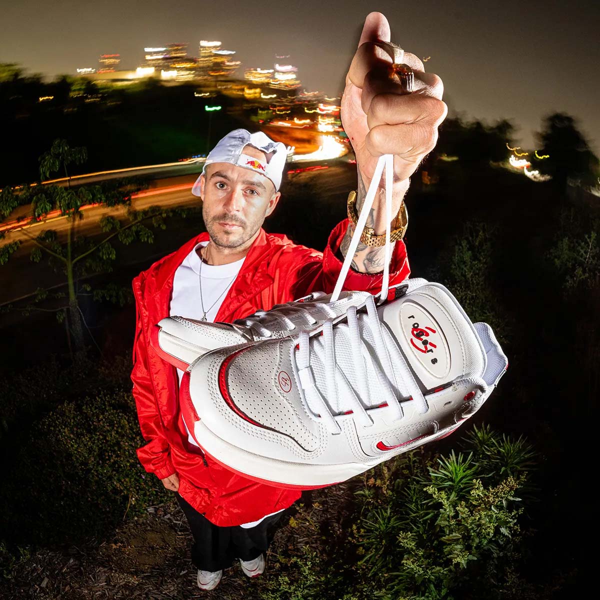 éS - TJ Rogers Shoes White/Red.