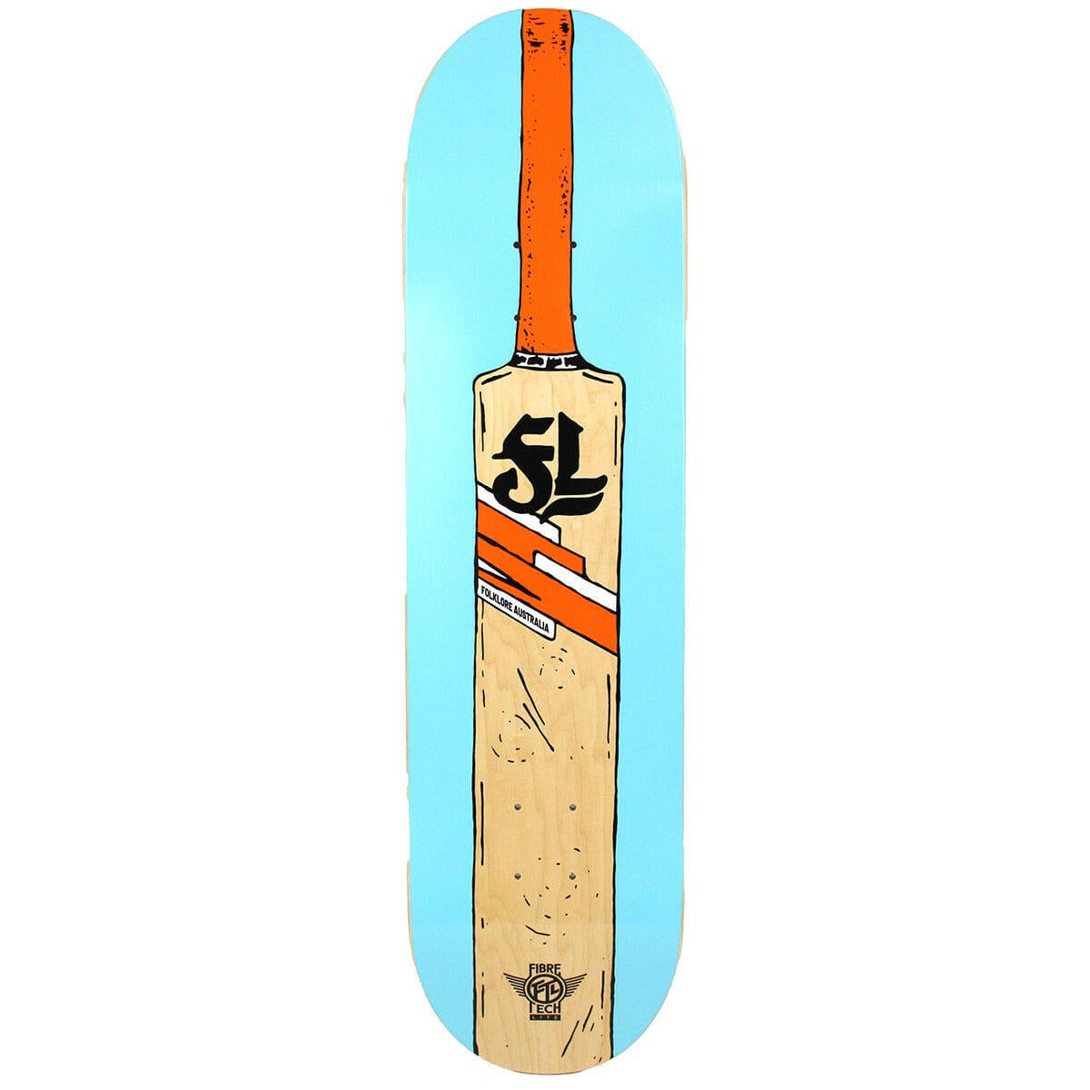 Folklore - Cricket Bat Fibre Tech Lite Blue 8.25 Skateboard Deck.