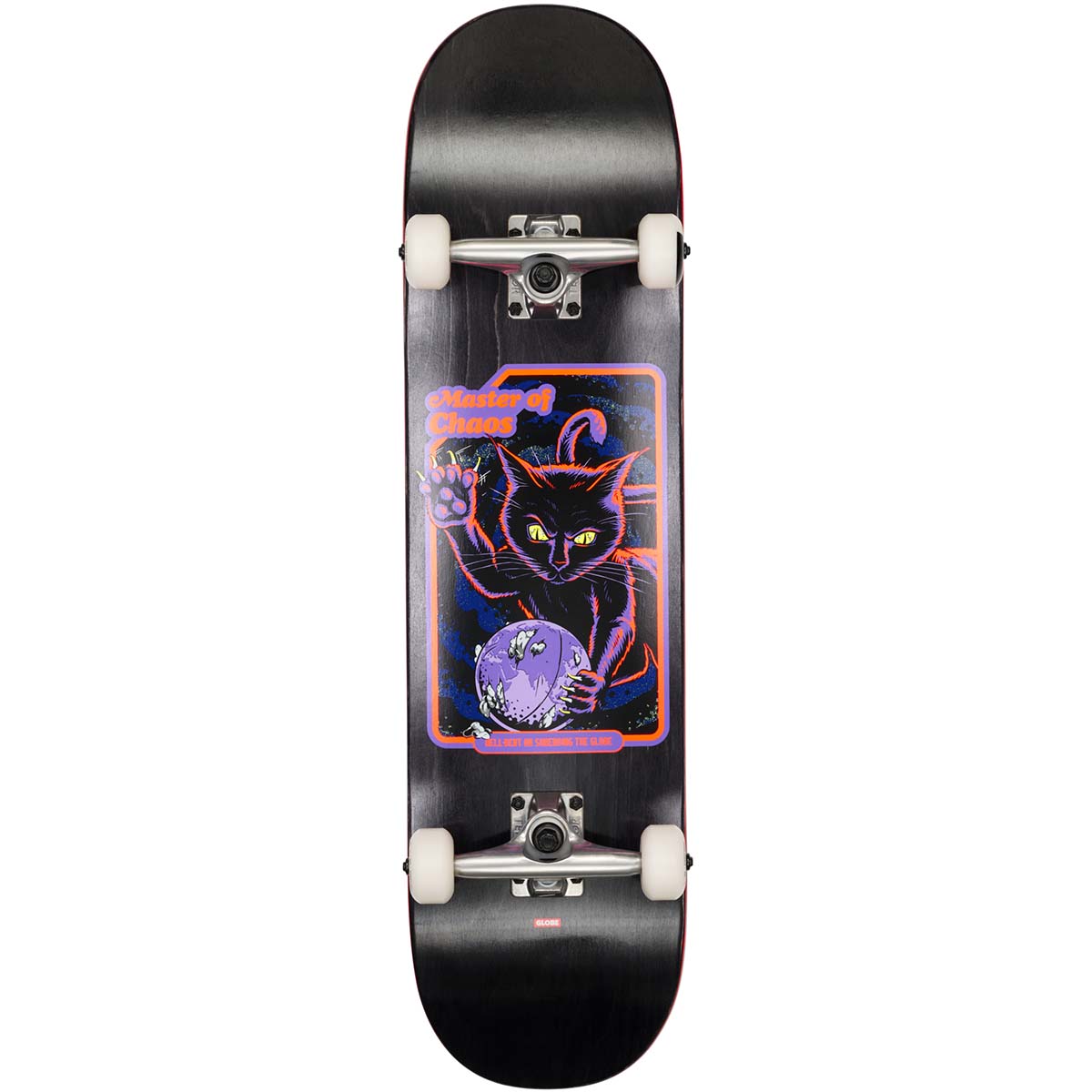 Globe G1 Master of Chaos Black Cat 8.0 Complete Skateboard