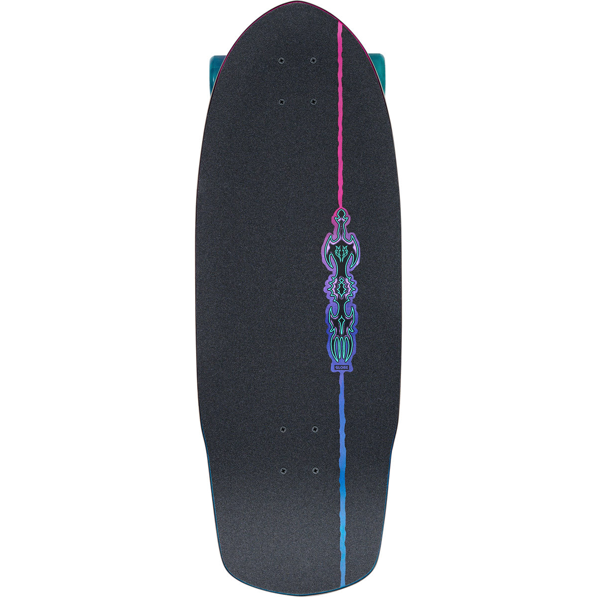 Globe Talon Black/Blue/Green Cruiser 10.5 Complete Skateboard Top