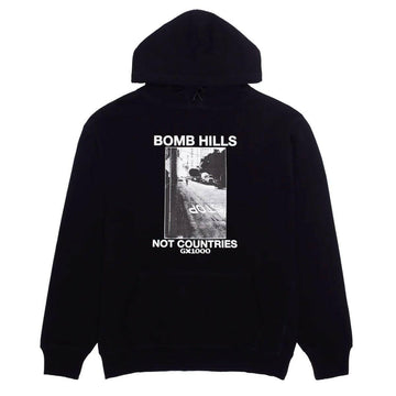 GX1000 - Bomb Hills Not Countries Hoodie Black/White.