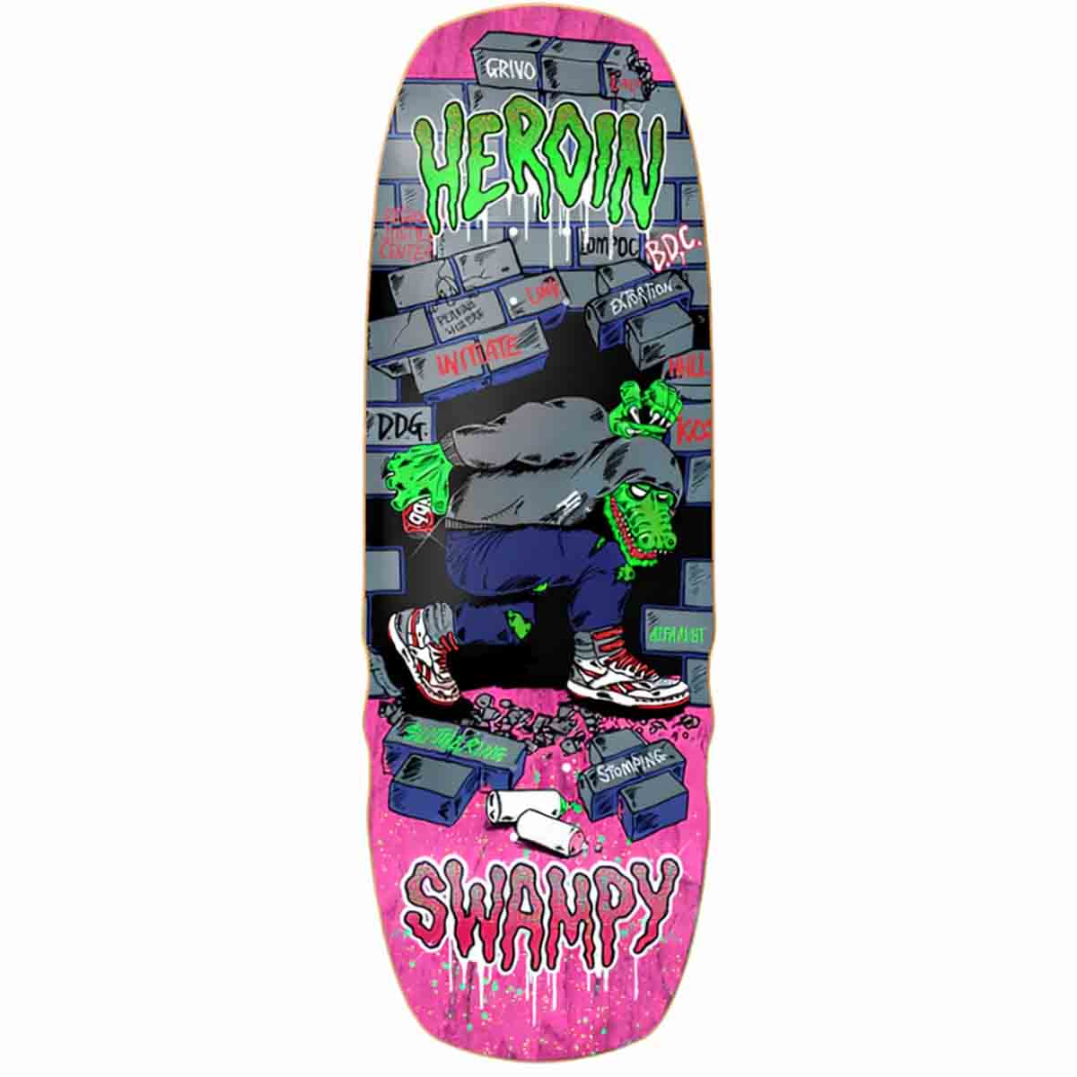 Heroin Swampy Stomp Pink 10.5 Skateboard Deck