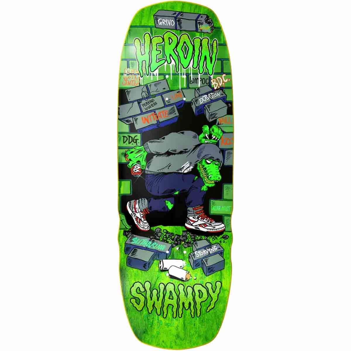 Heroin Swampy Stomp Green 10.5 Skateboard Deck
