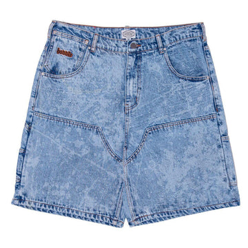 Hoddle - Carpenter Heart Jean Shorts Laser Paint Splatter Light Wash.
