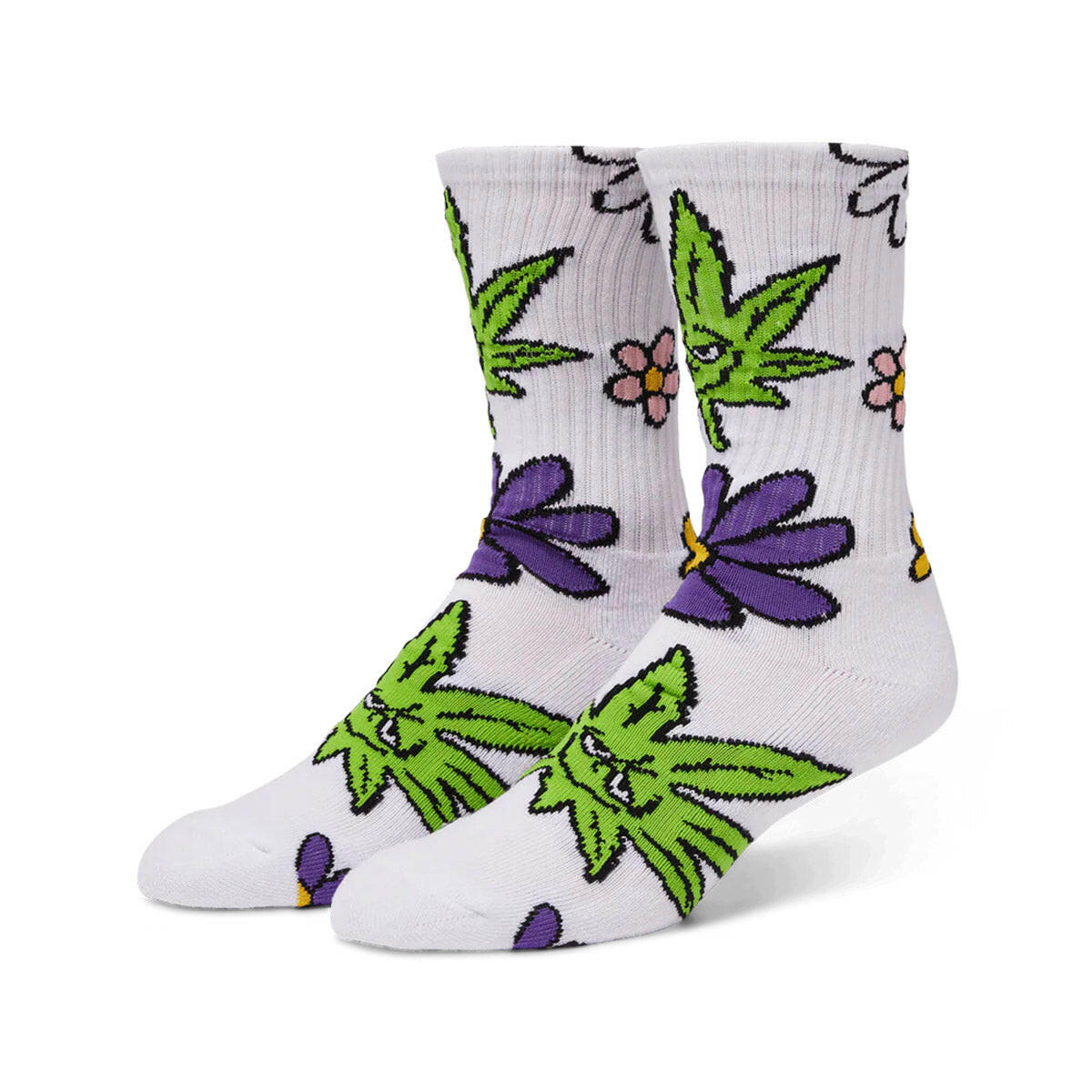 Huf - Green Buddies Allergies Socks White.