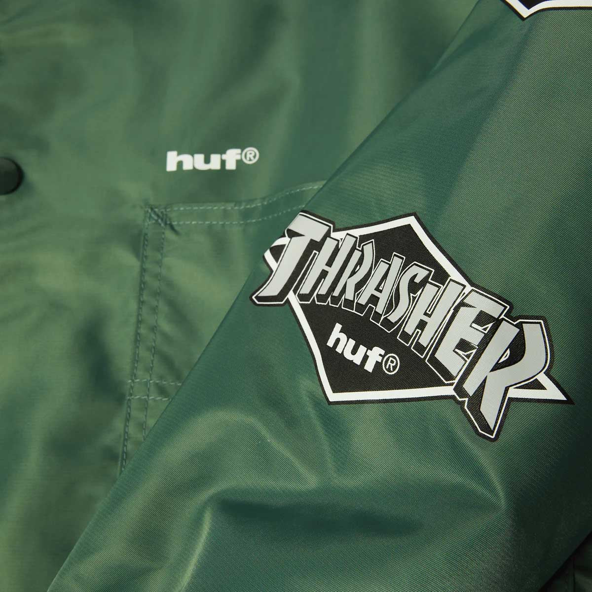 Huf Thrasher Logo Jacket Forest Green Detail 2