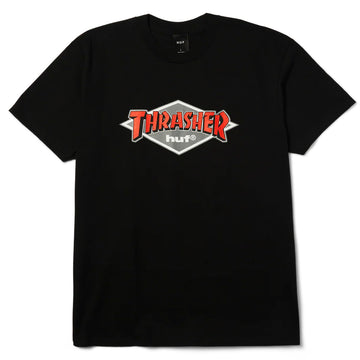 Huf Thrasher Logo Tee Black