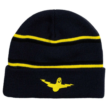 Krooked - Bird Lightening Cuff Beanie Navy/Yellow/Black.