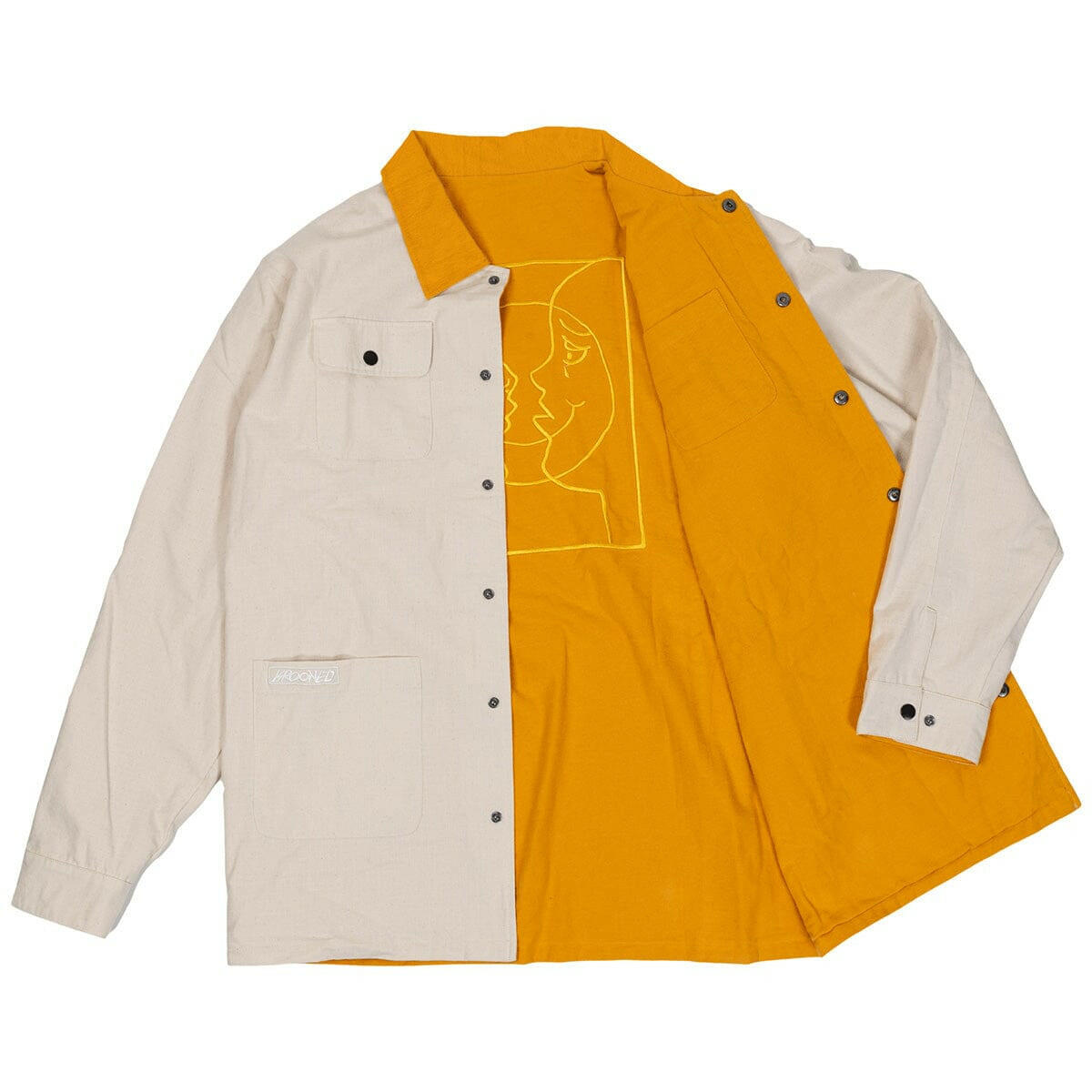 Krooked - Moonsmile Raw Reversible Jacket Natural/Gold.