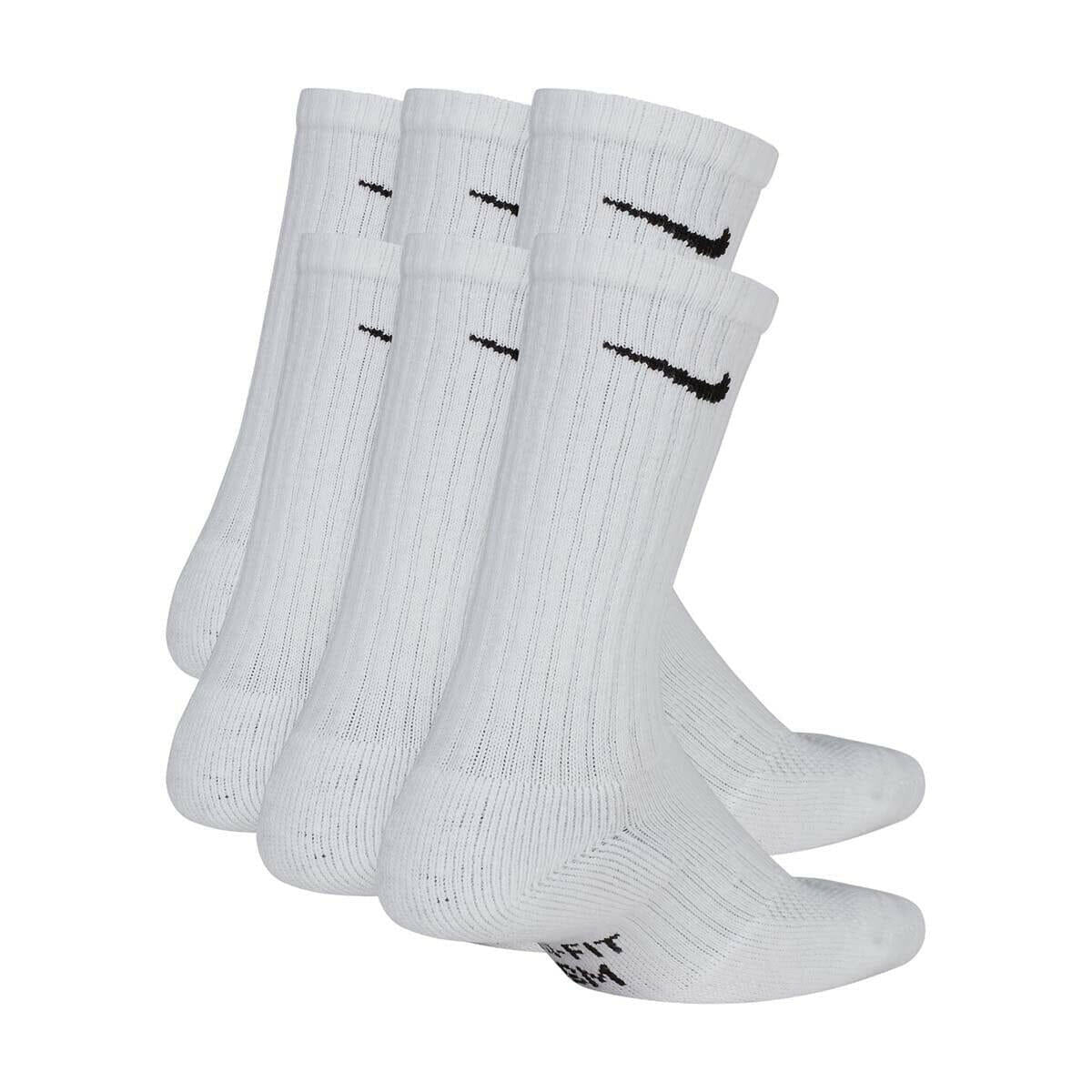 Nike - Everyday Cushioned Youth Crew Socks 6 Pack White.