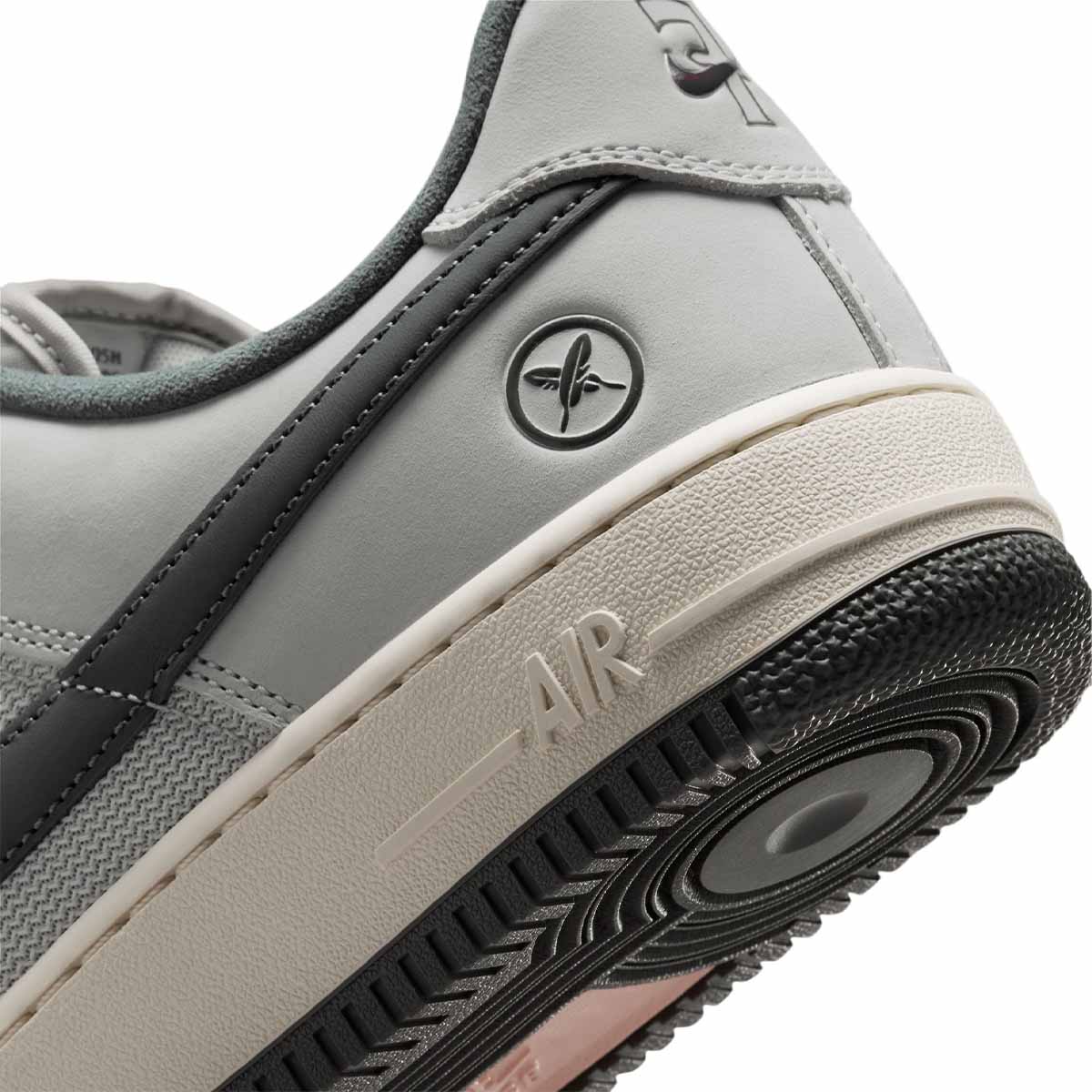 Nike SB Yuto Horigome Air Force 1 Low Shoes White/Iron/Grey Heel Detail View