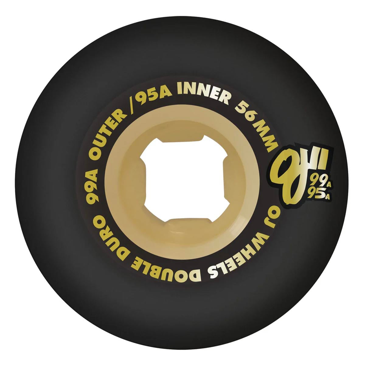 OJ Double Duro Black/Gum Chubbies 56MM 99A/95A Skateboard Wheels