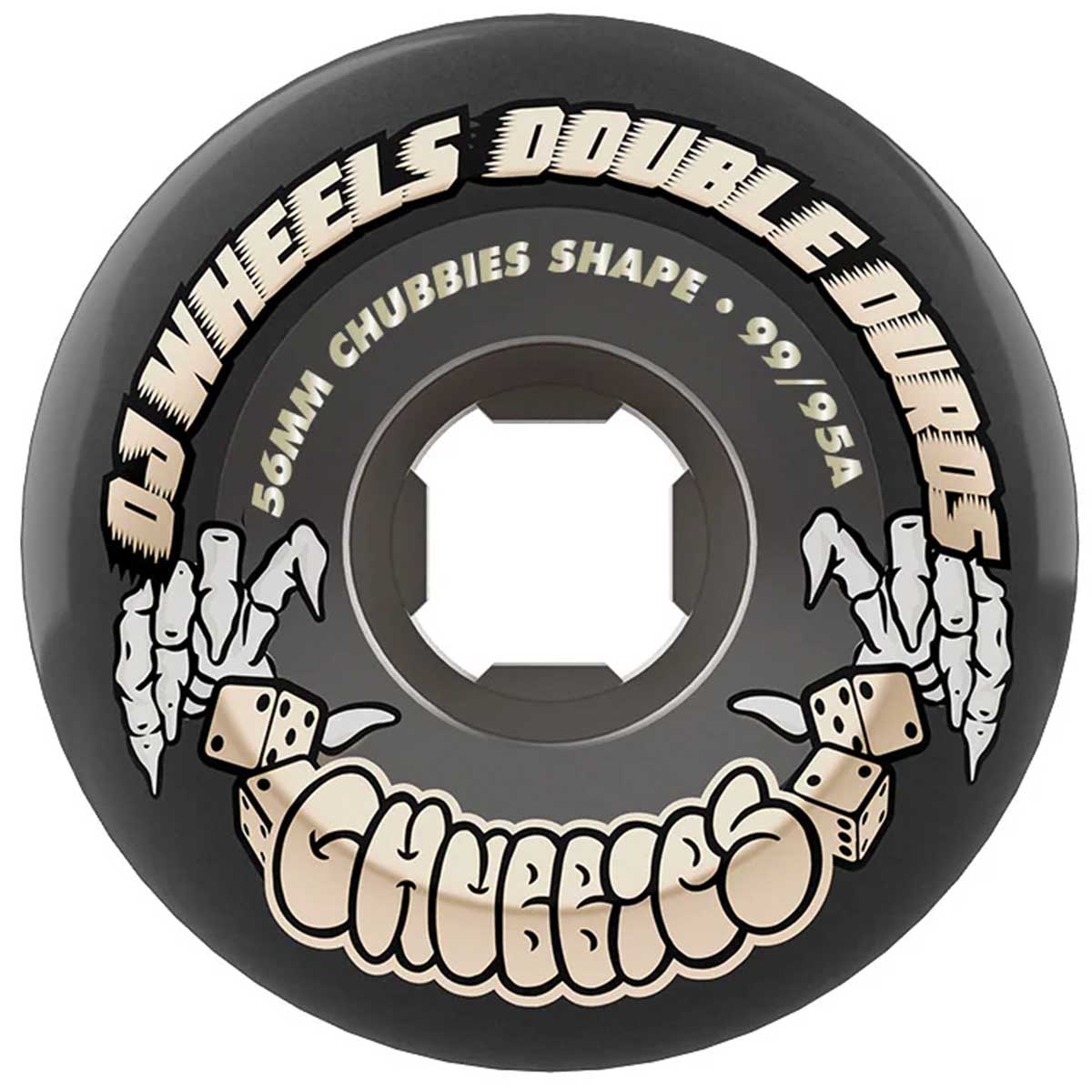 OJ Double Duro Black Transparent Chubbies 56MM 99A/95A Skateboard Wheels