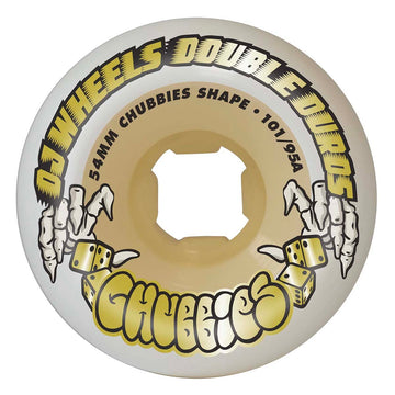 OJ - Double Duro White Gum Chubbies 54MM 101A/95A Skateboard Wheels.