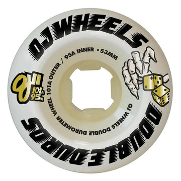 OJ - Double Duro White Mini Combo 53MM 101A/95A Skateboard Wheels.
