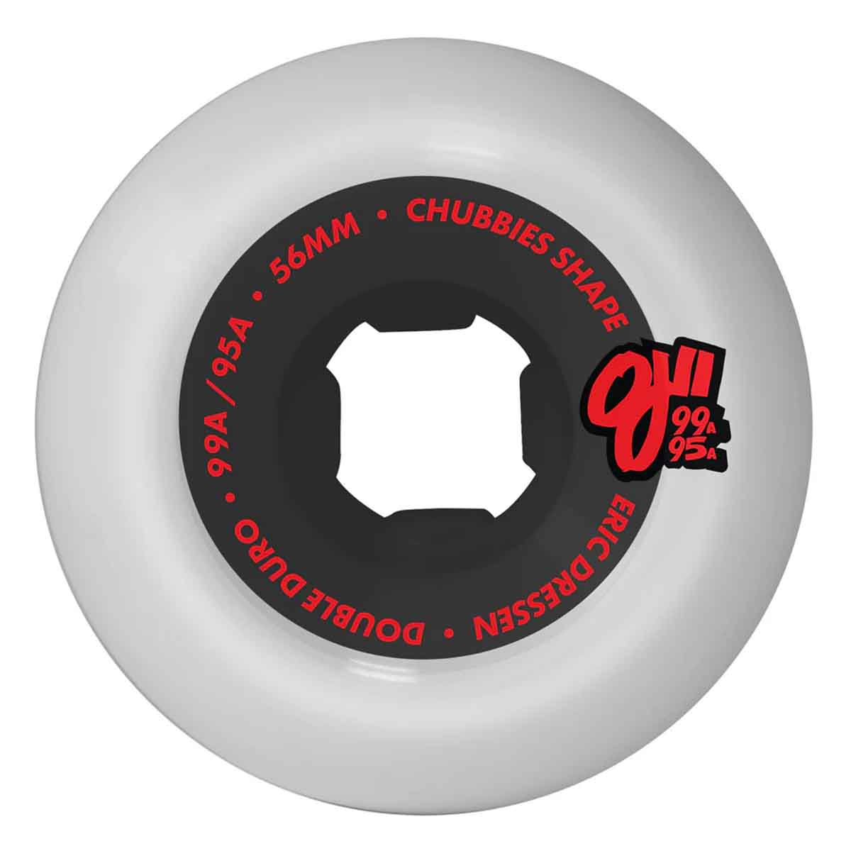 OJ Dressen Rose Skull Double Duro Chubbies 56MM 99A/95A Skateboard Wheels Back