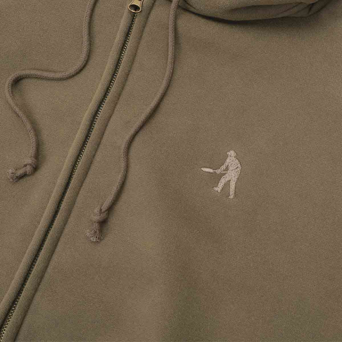 Pass~Port Solid Workers Zip Hoodie Khaki Detail