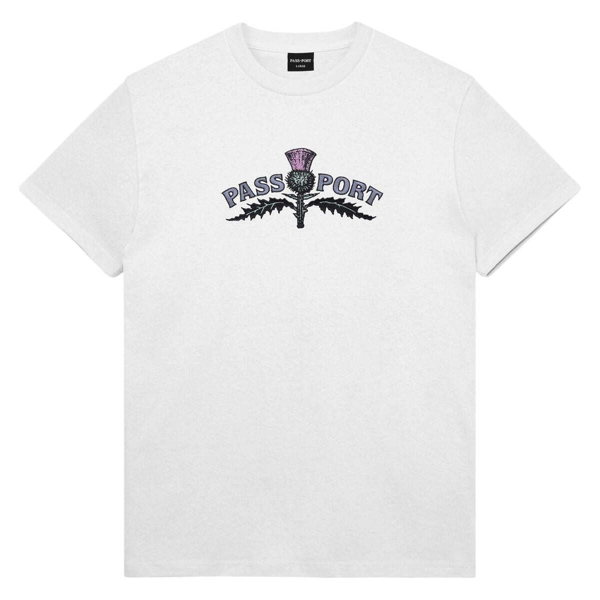 Pass~Port Thistle Embroidery Tee White