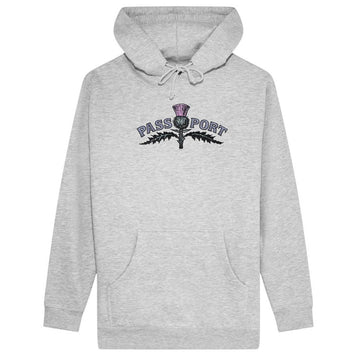 Pass~Port Thistle Embroidery Hoodie Ash