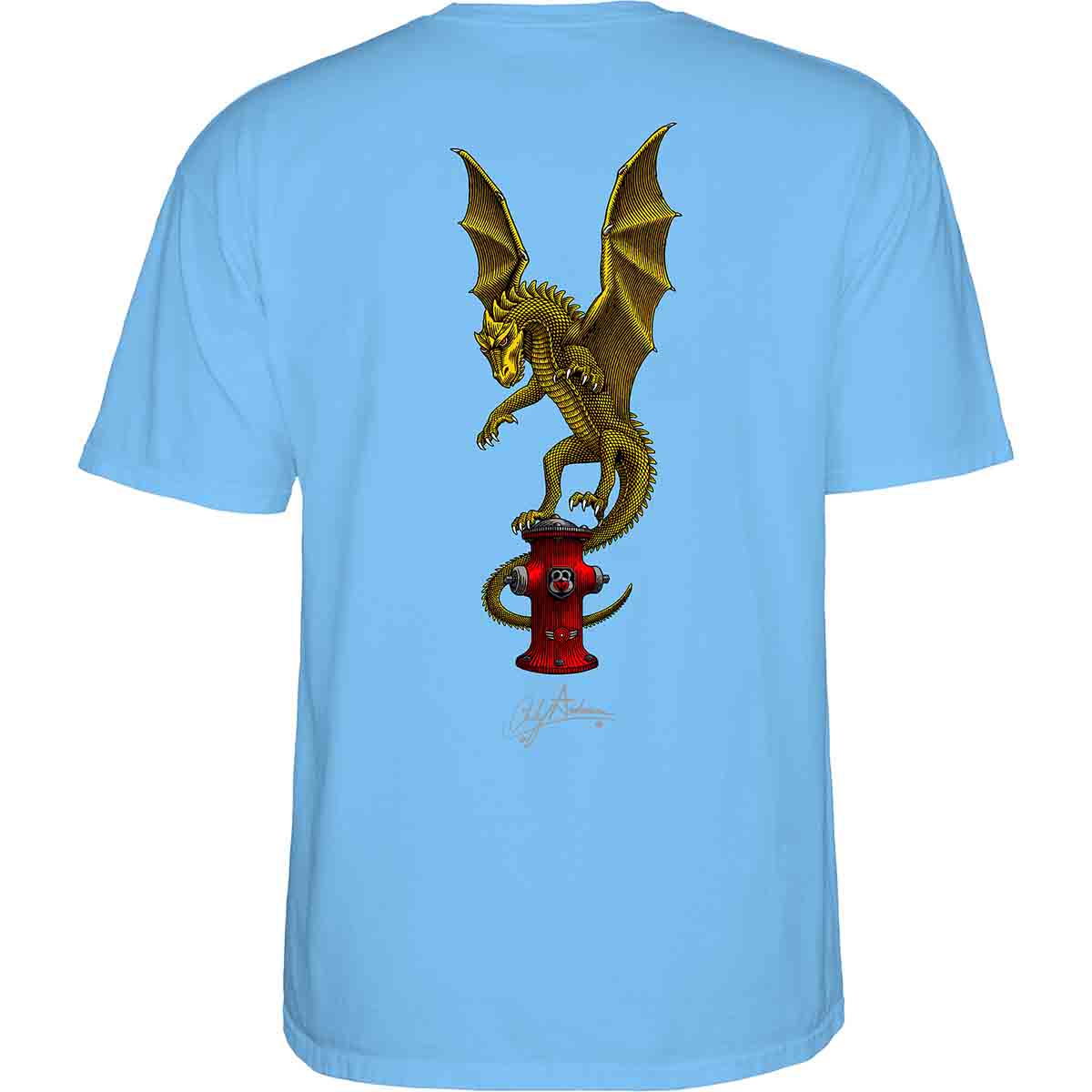 Powell Peralta Andy Anderson Hydrant Youth Tee Carolina Blue Back