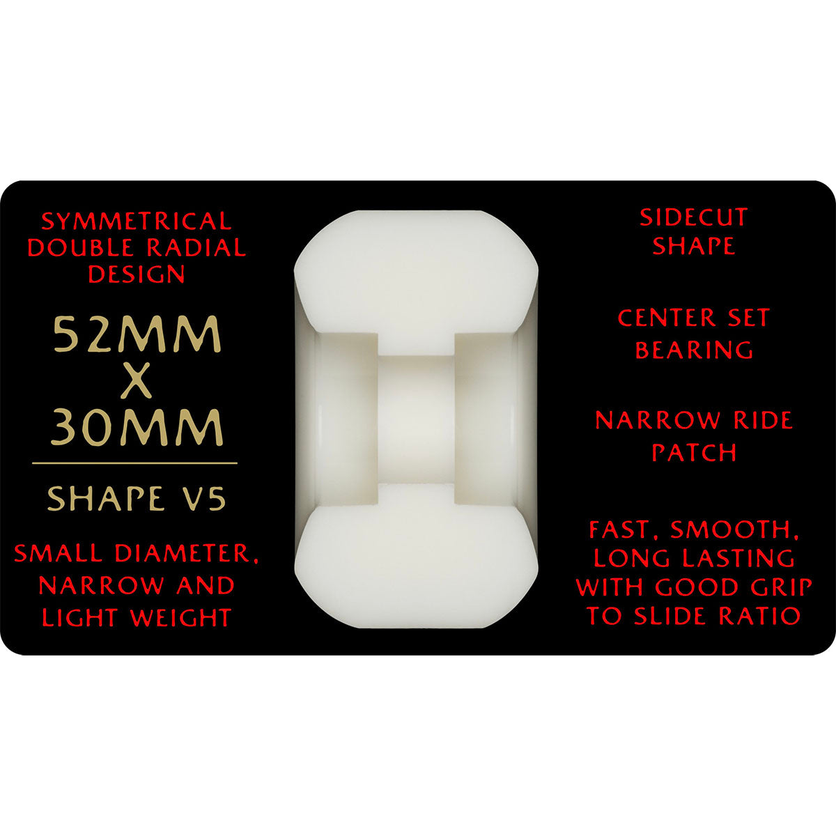 Powell Peralta Dragons V5 Symmetrical 52MM X 30MM 93A Skateboard Wheels Info