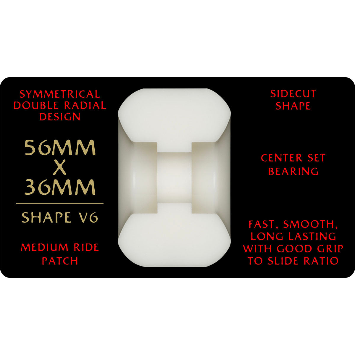 Powell Peralta Dragons V6 Symmetrical 56MM X 36MM 93A Skateboard Wheels Info