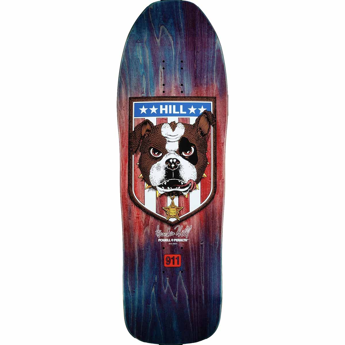 Powell Peralta Frankie Hill Bulldog Blue/Red Fade 10.0 Reissue Skateboard Deck