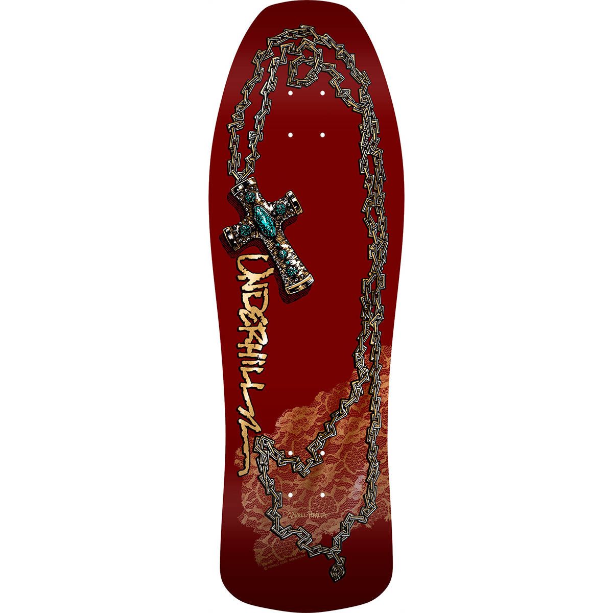 Powell Peralta Ray Underhill Cross Burgundy 9.9 Reissue Skateboard Deck