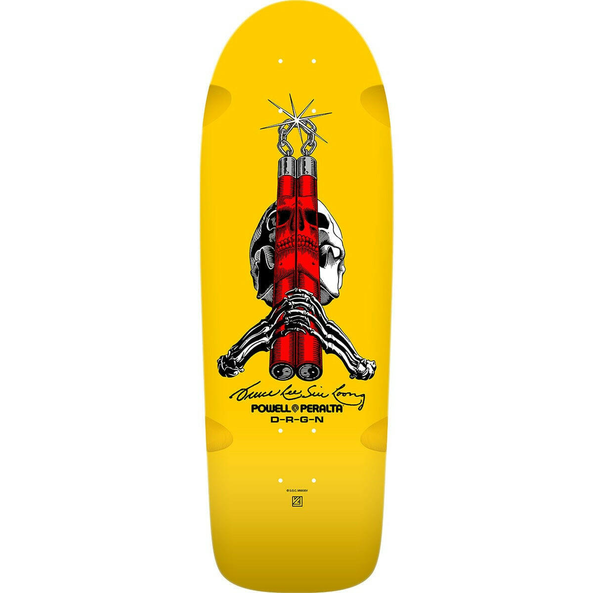 Powell Peralta - Skull & Nunchucks Bruce Lee 10.0 Skateboard Deck.