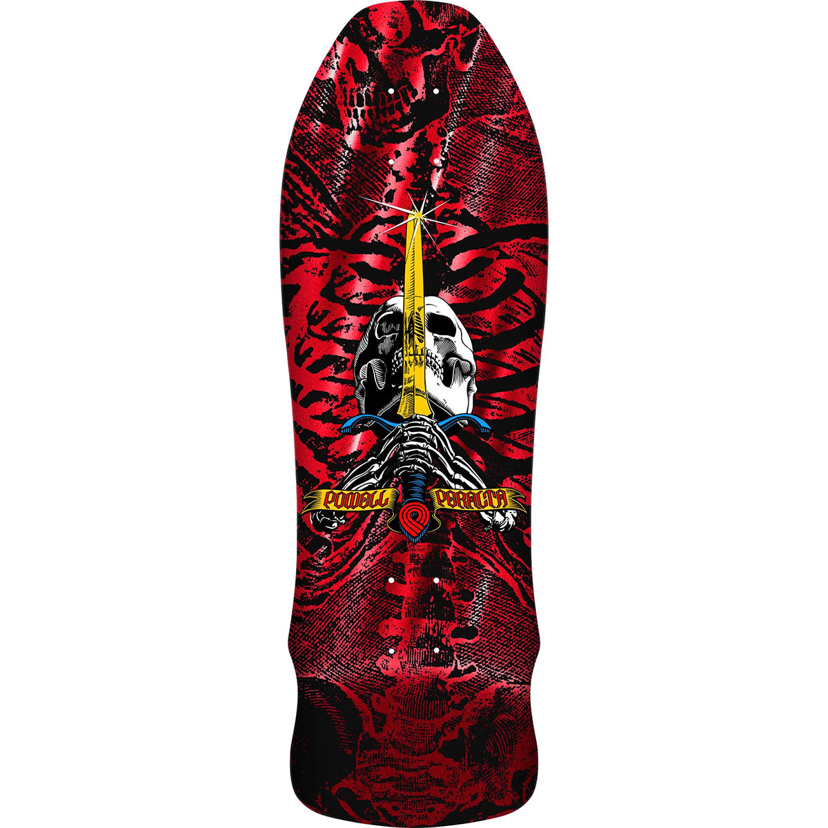Powell Peralta Skull & Sword Geegah Red Foil 9.75 Reissue Skateboard Deck