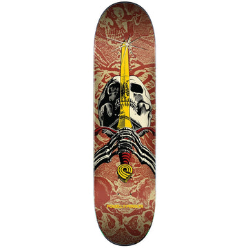 Powell Peralta Skull & Sword Khaki/Burgundy 7.5 Skateboard Deck