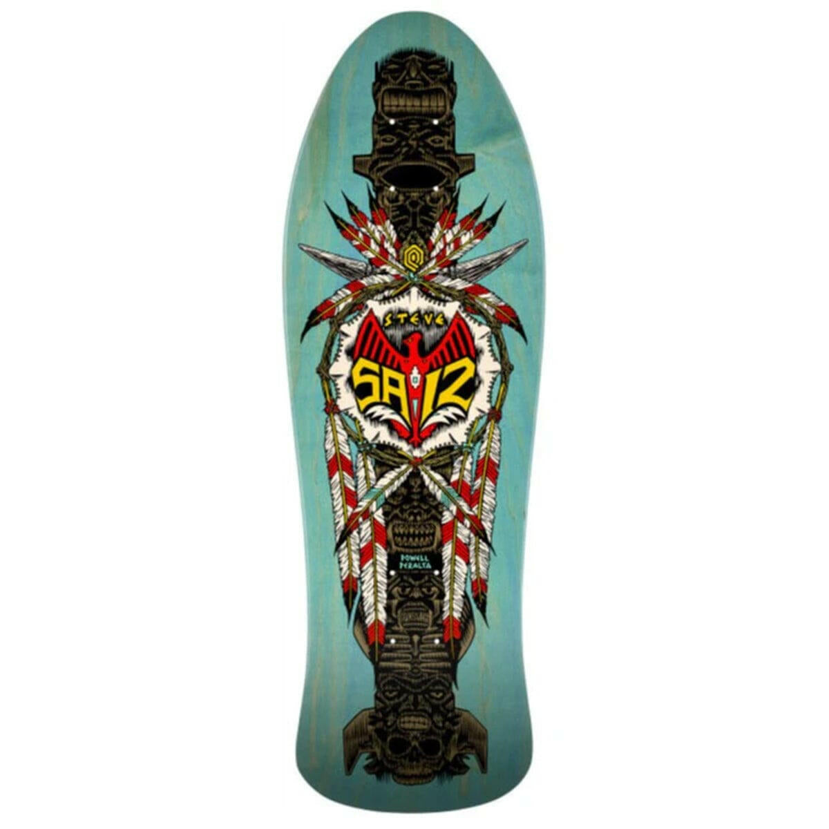 Powell Peralta - Steve Saiz Totem Teal 10.0 Reissue Skateboard Deck.