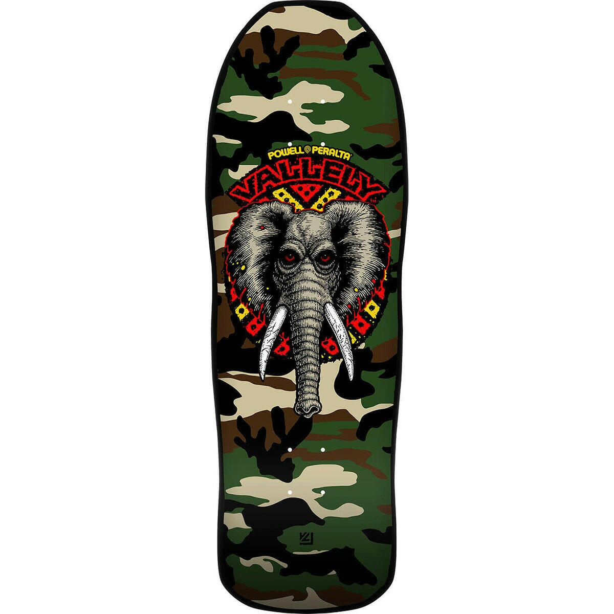 Powell Peralta - Mike Vallely Elephant Camo 10.0 Reissue Skateboard Deck.