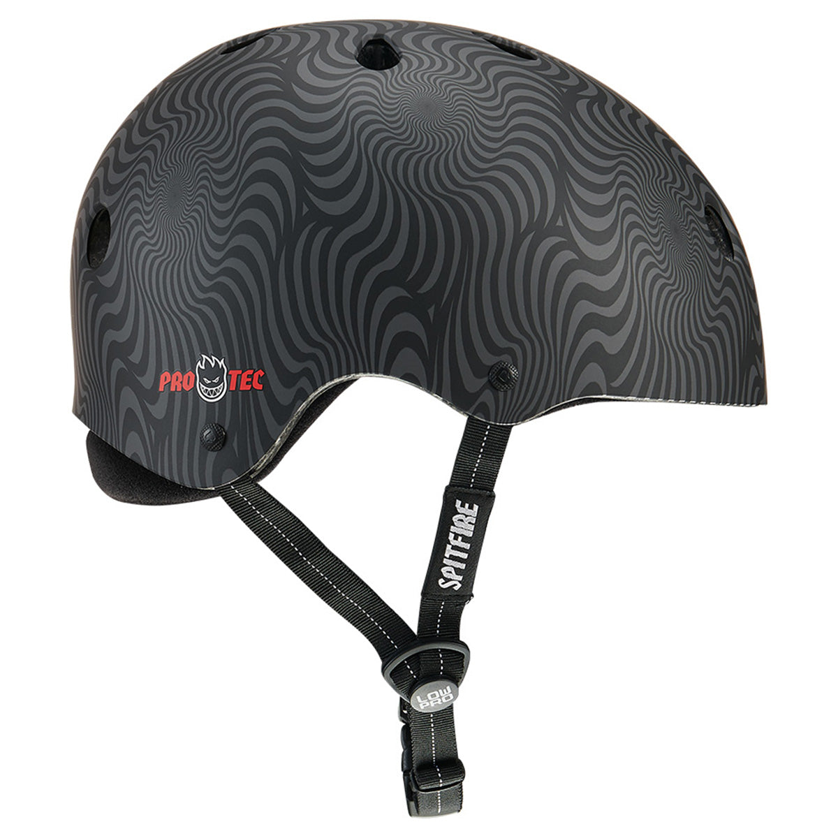 Pro Tec Low Pro Certified Helmet Spitfire Black Swirl Side