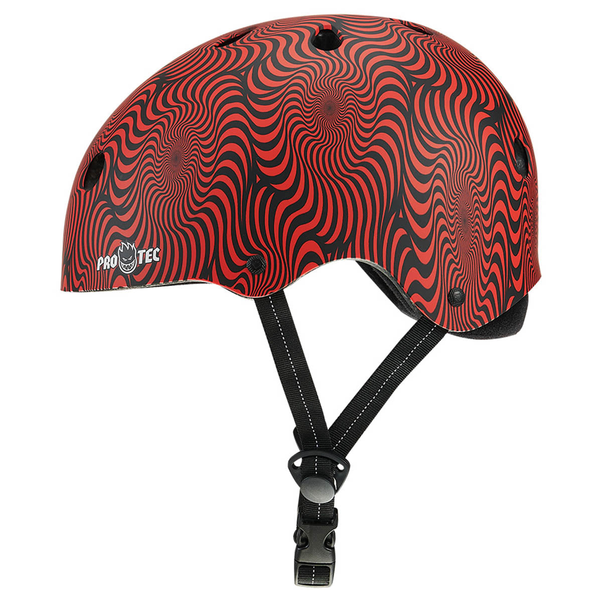 Pro Tec Low Pro Certified Helmet Spitfire Red Swirl Side