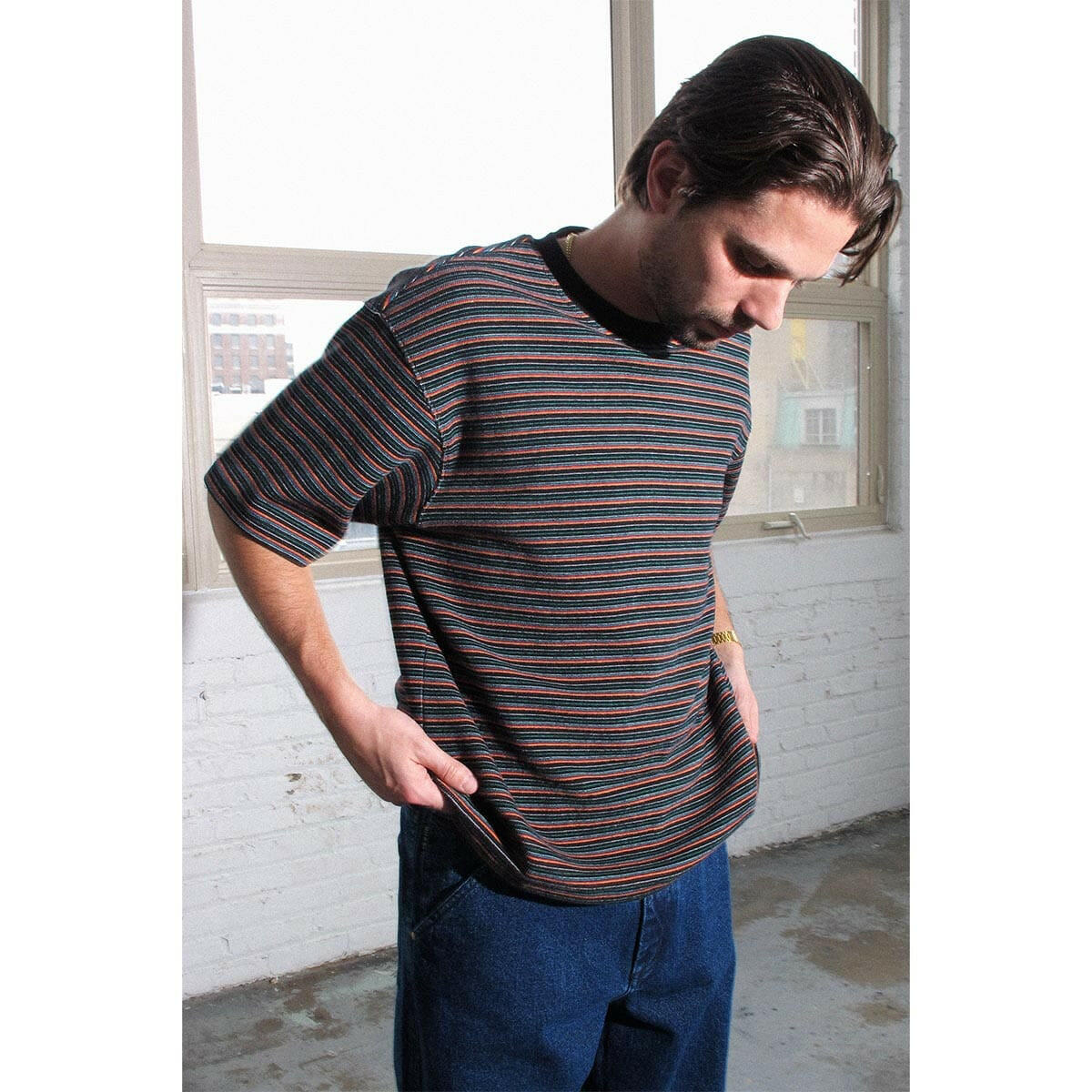 Quasi - Sync Striped Tee Black.