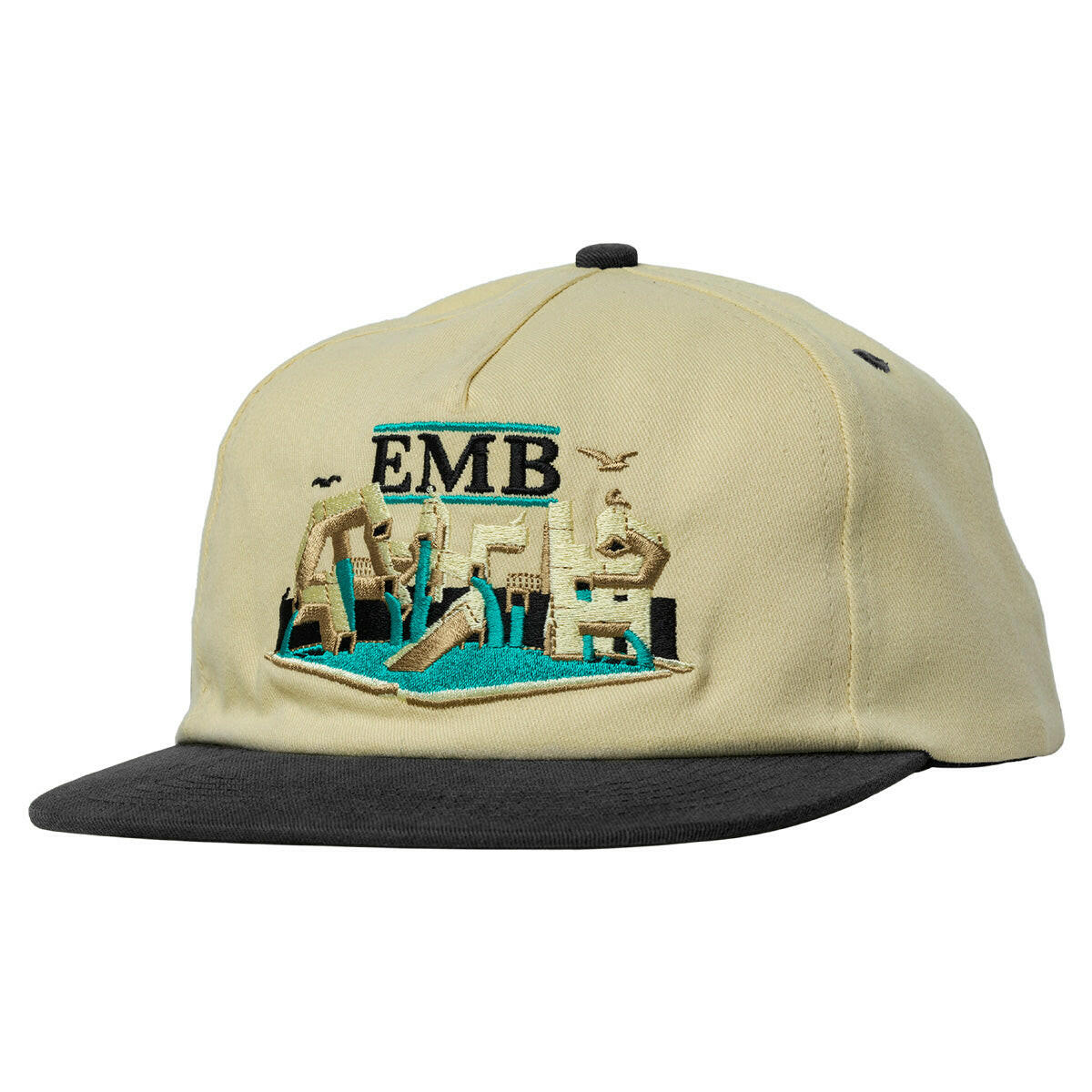Real - EMB Snapback Tan/Charcoal Denim.