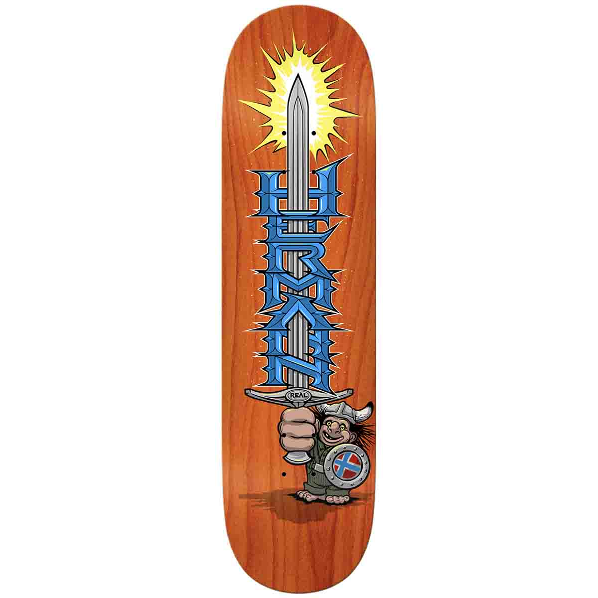 Real Hermann Stene Mighty Orange 8.5 Skateboard Deck