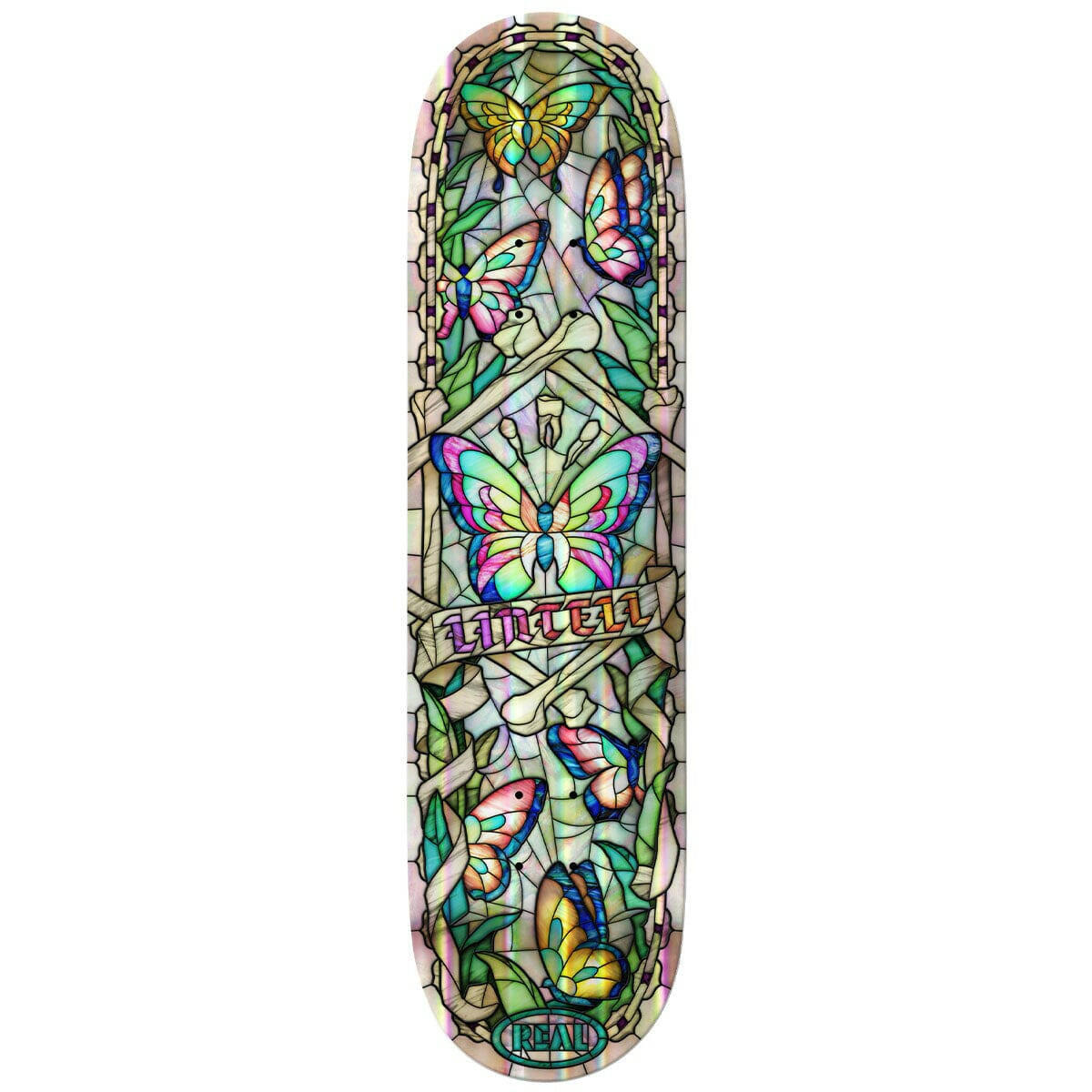 Real - Harry Lintell Foil Cathedral 8.375 Skateboard Deck.