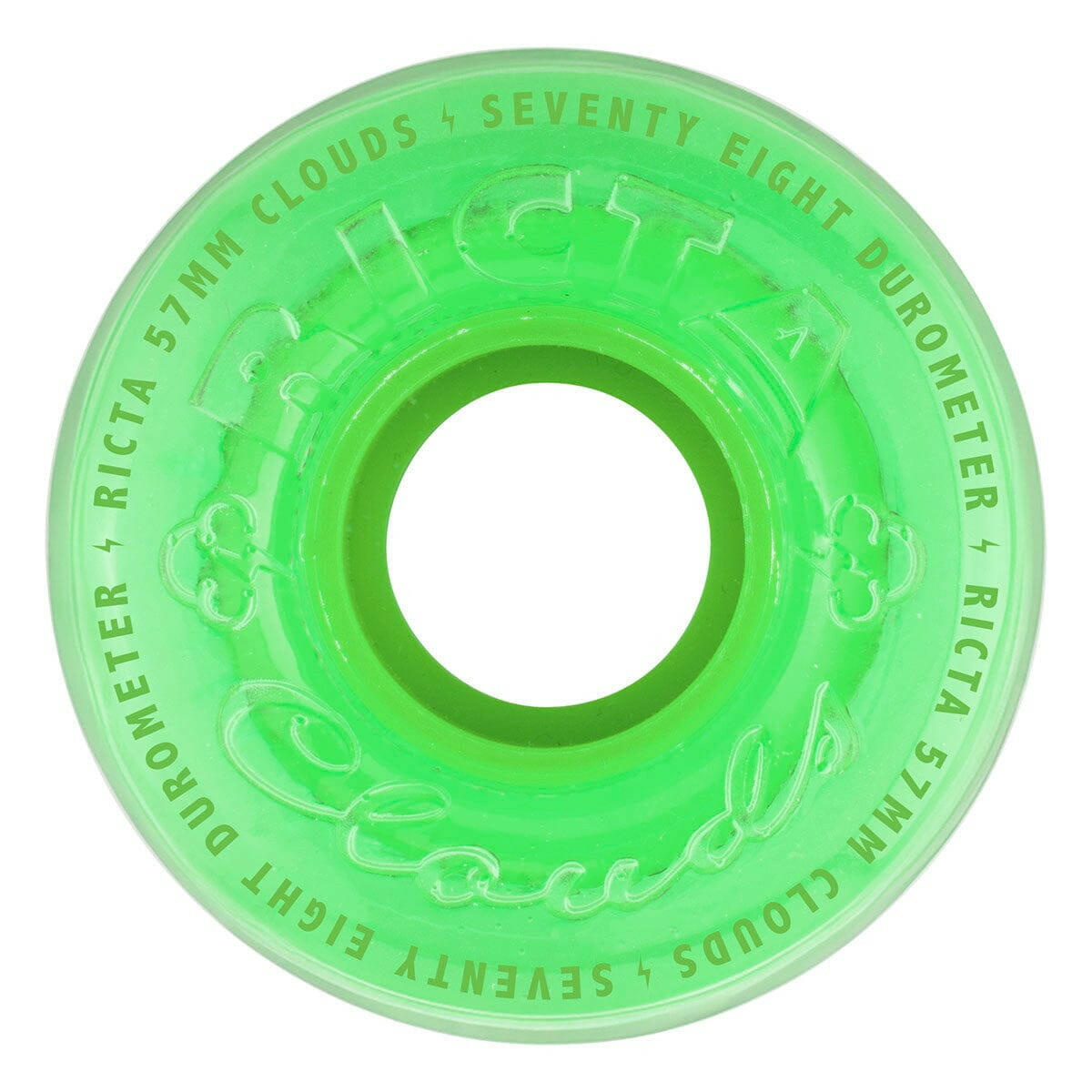 Ricta - Clear Splatter Clouds Camo Green 57MM 78A Skateboard Wheels.