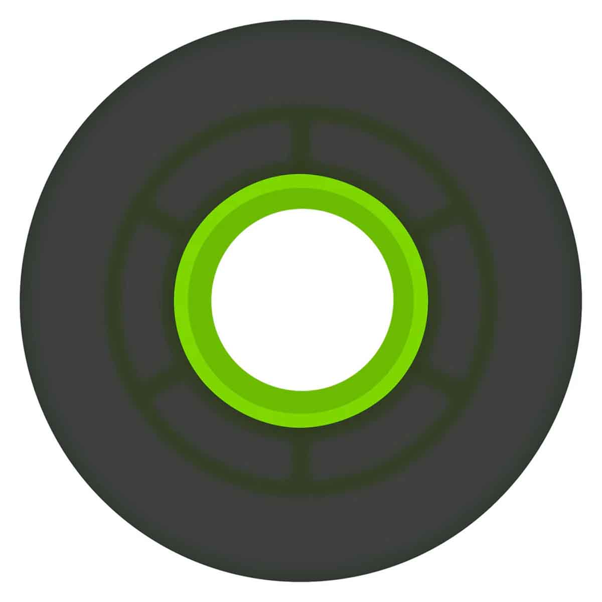 Ricta Clouds Transparent Black/Green 55MM 78A Skateboard Wheels Side