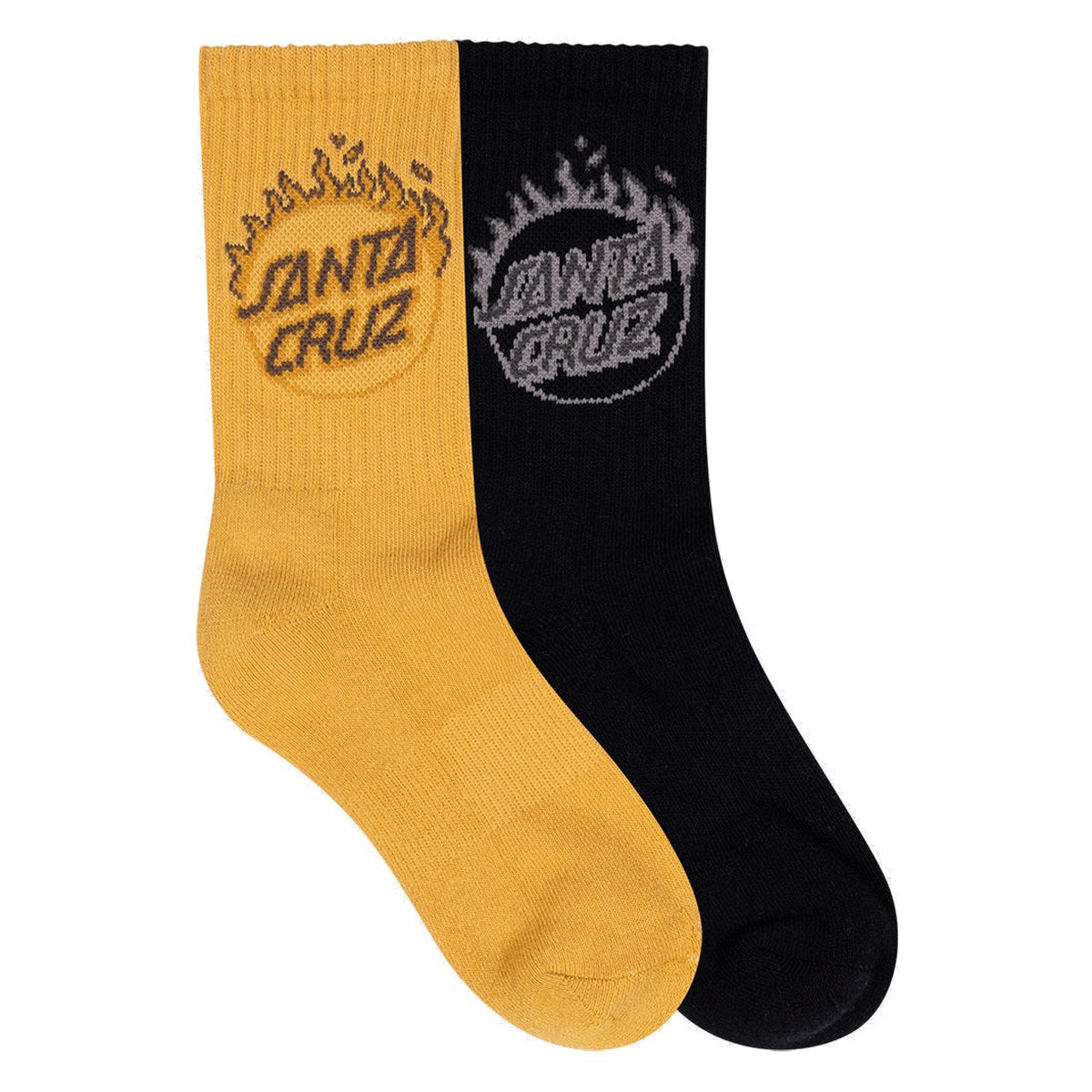 Santa Cruz - Burnt Opus Youth Crew Socks 2 Pack Tan/Black - pack view