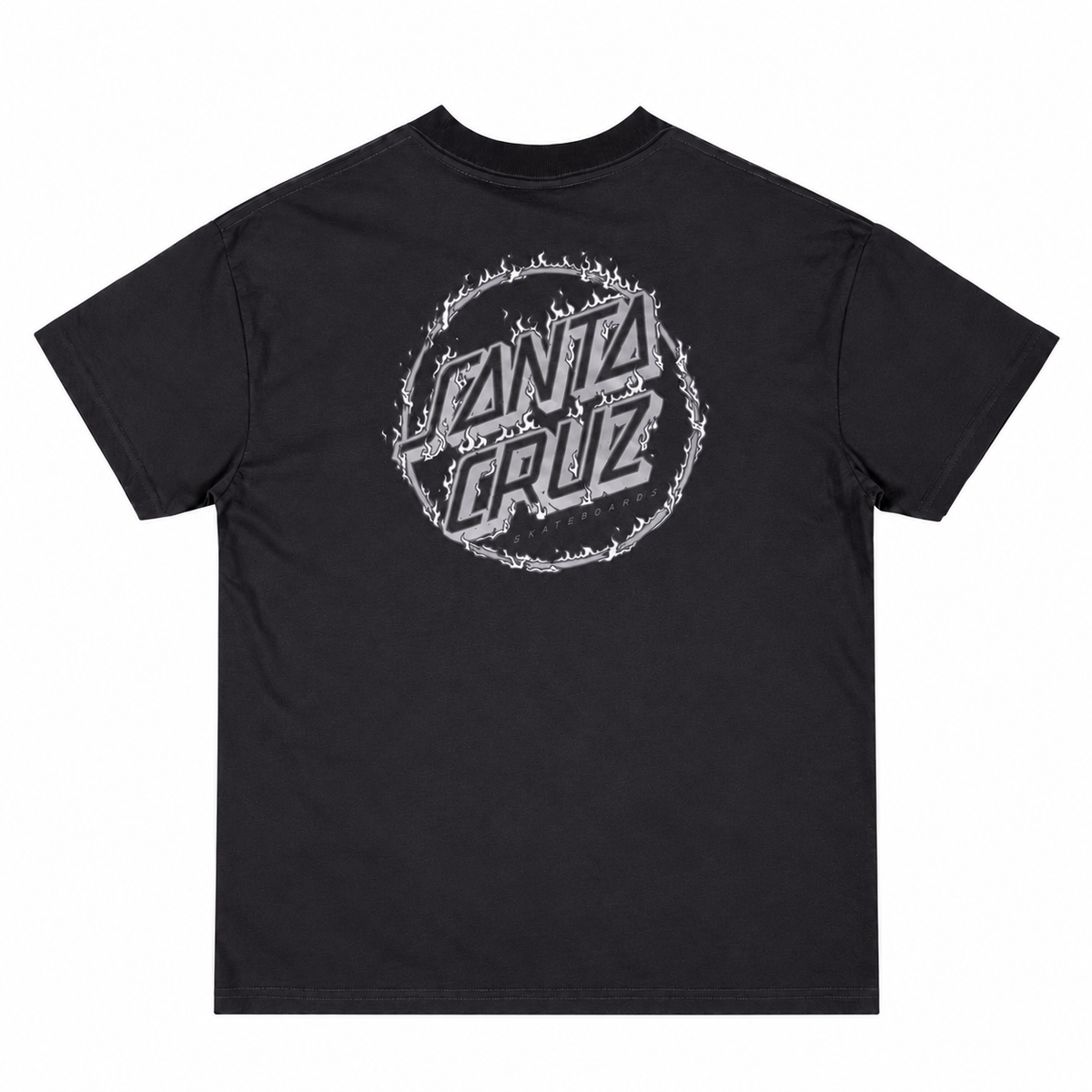 Santa Cruz Burnt Opus Oversized Youth Tee Off Black - back