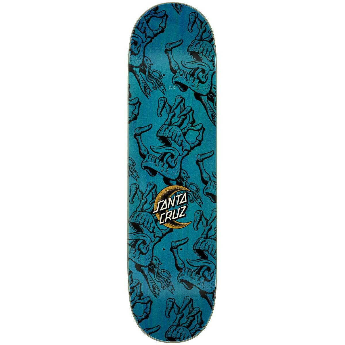 Santa Cruz - Crescent Bone Hand 8.25 Skateboard Deck.